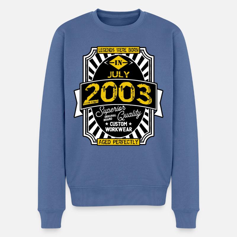 2003 JULI - Männer Premium Bio Pullover - Taubenblau