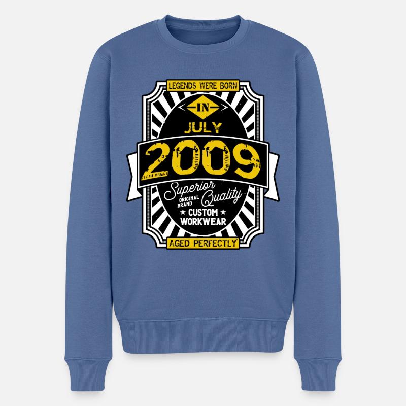 2009 JULI - Männer Premium Bio Pullover - Taubenblau