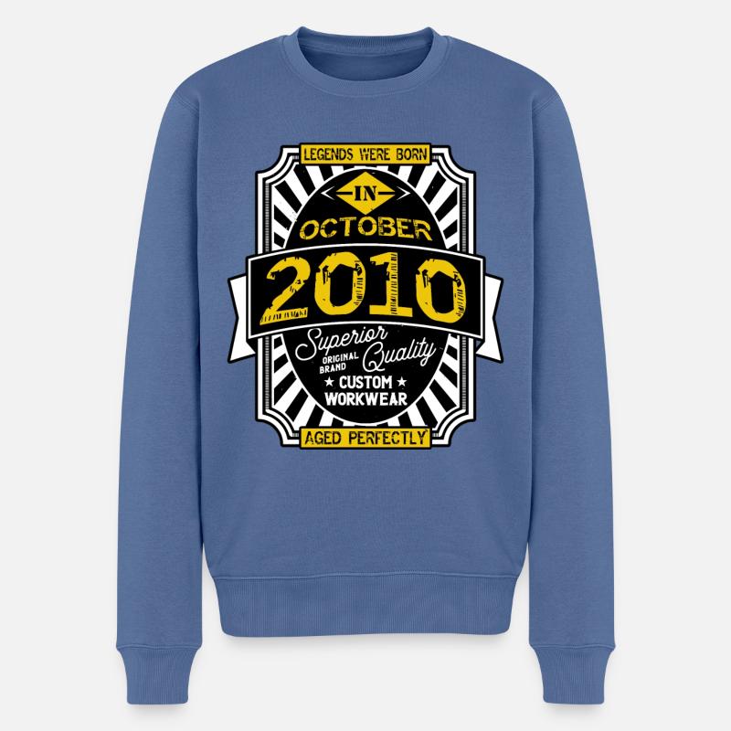 2010 OCTOBER - Pull Premium bio Homme - bleu pigeon