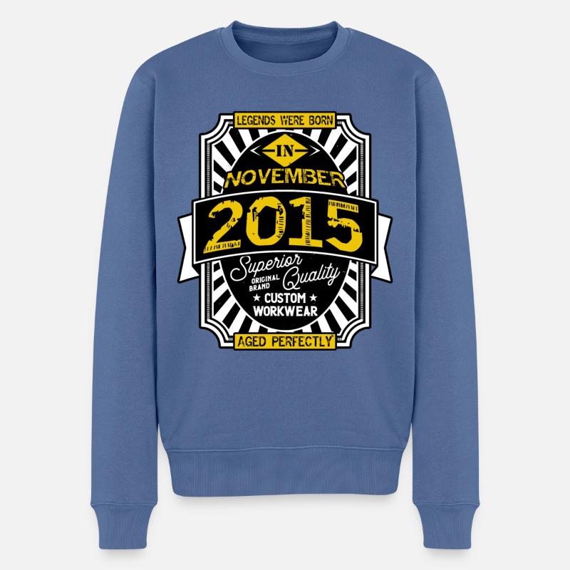 2015 NOVEMBER - Pull Premium bio Homme - bleu pigeon
