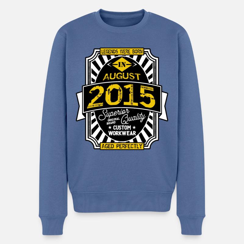 2015 AUGUST - Pull Premium bio Homme - bleu pigeon