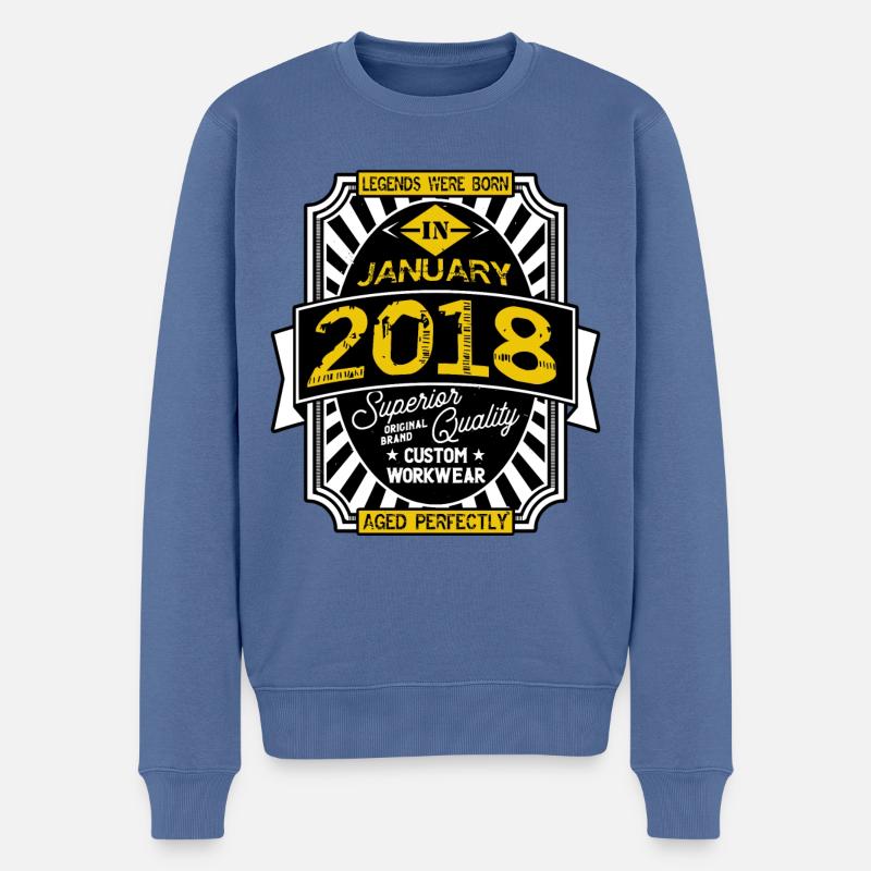 2018 JANUARY - Pull Premium bio Homme - bleu pigeon