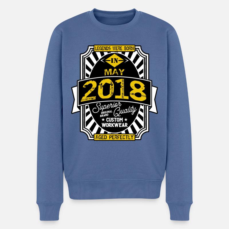 2018 MAY - Pull Premium bio Homme - bleu pigeon