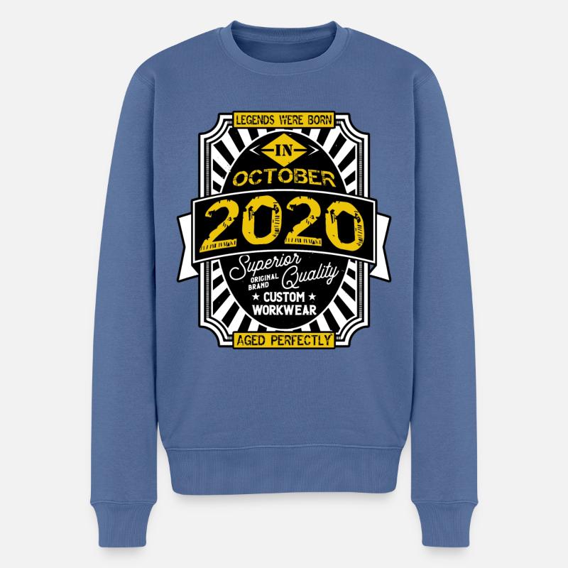 2020 OCTOBER - Pull Premium bio Homme - bleu pigeon