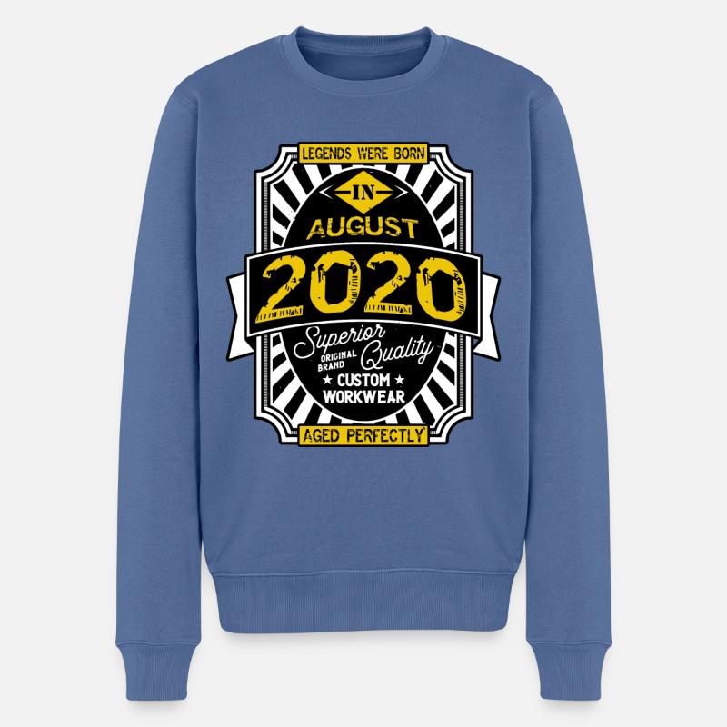 AUGUST 2020 - Männer Premium Bio Pullover - Taubenblau