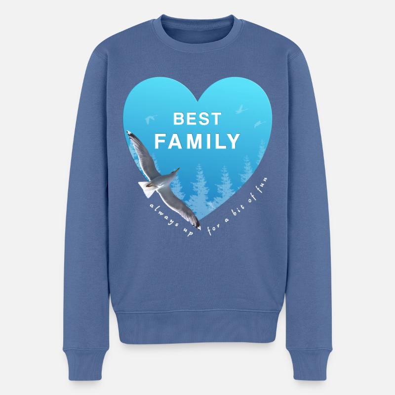 best family - Männer Premium Bio Pullover - Taubenblau