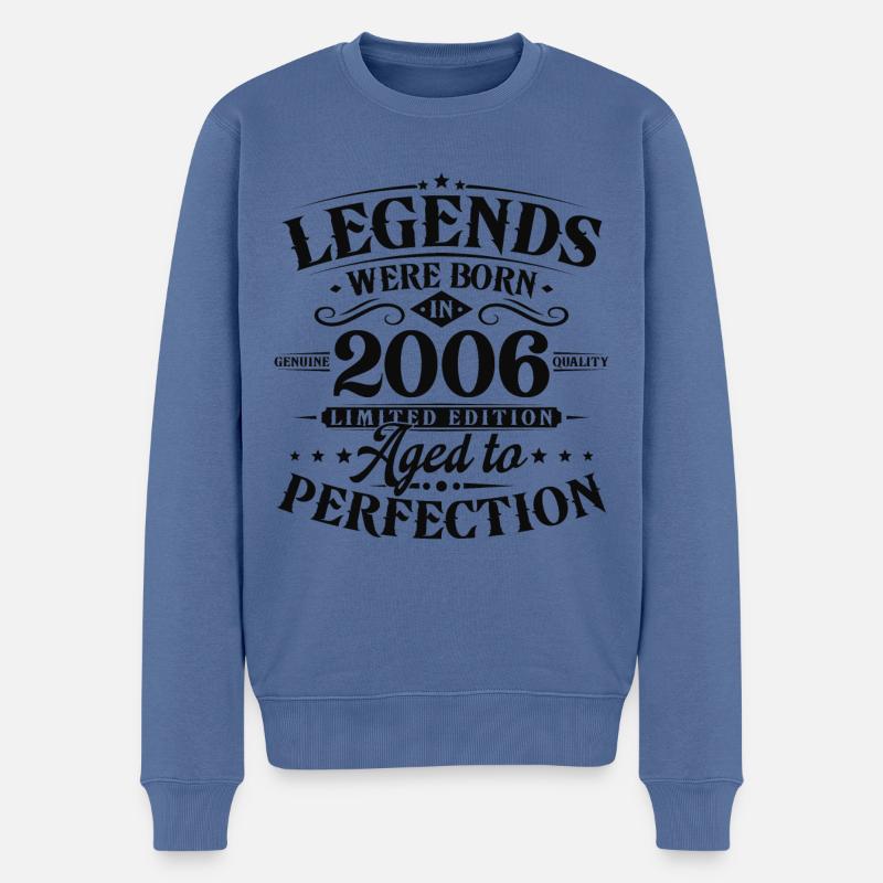 Vintage 2006 Born Legends cadeau d’anniversaire - Pull Premium bio Homme - bleu pigeon