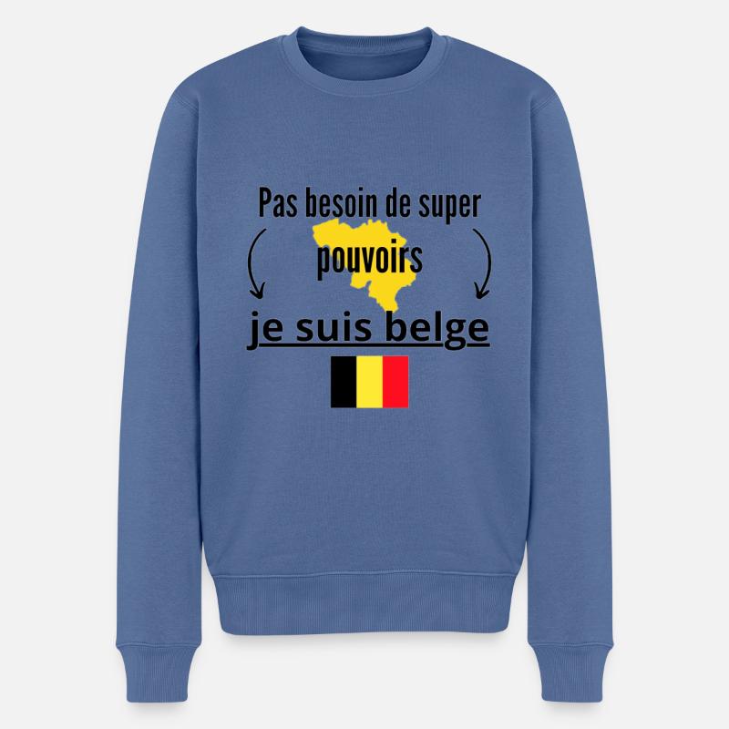 Je suis belge - Pull Premium bio Homme - bleu pigeon