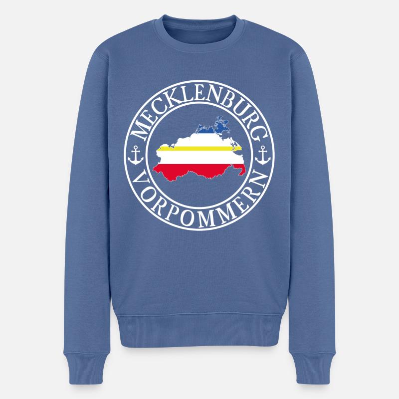 Mecklenburg-Vorpommern - Männer Premium Bio Pullover - Taubenblau