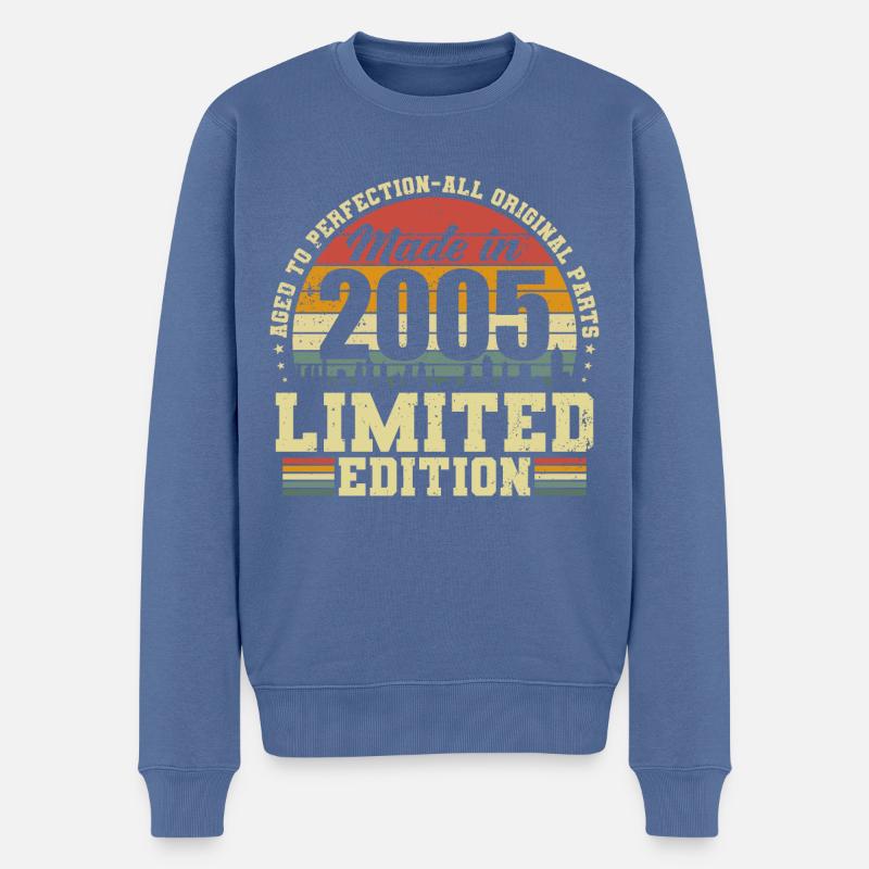 2005 Jahrgang Vintage Retro Geburtstag Geschenk - Männer Premium Bio Pullover - Taubenblau