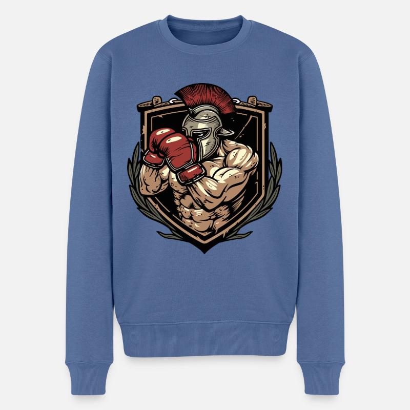 Spartan Boxer MMA Logo - Pull Premium bio Homme - bleu pigeon