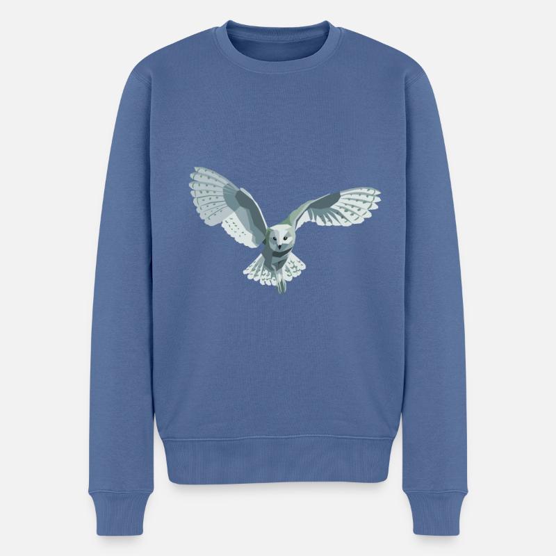 chat-huant - Pull Premium bio Homme - bleu pigeon