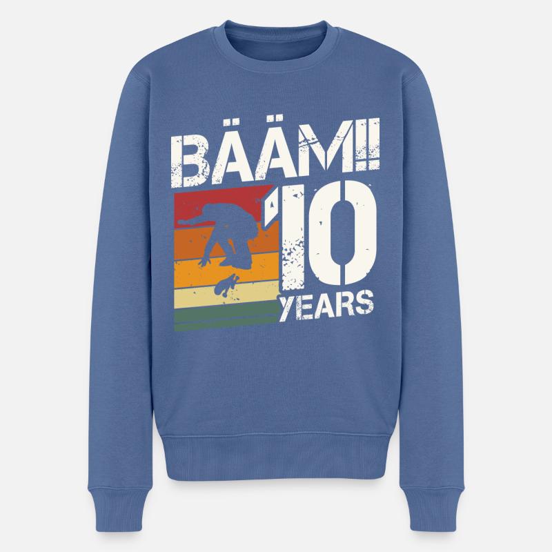 10. Geburtstag Skateboard 10 Jahre Skater - Männer Premium Bio Pullover - Taubenblau
