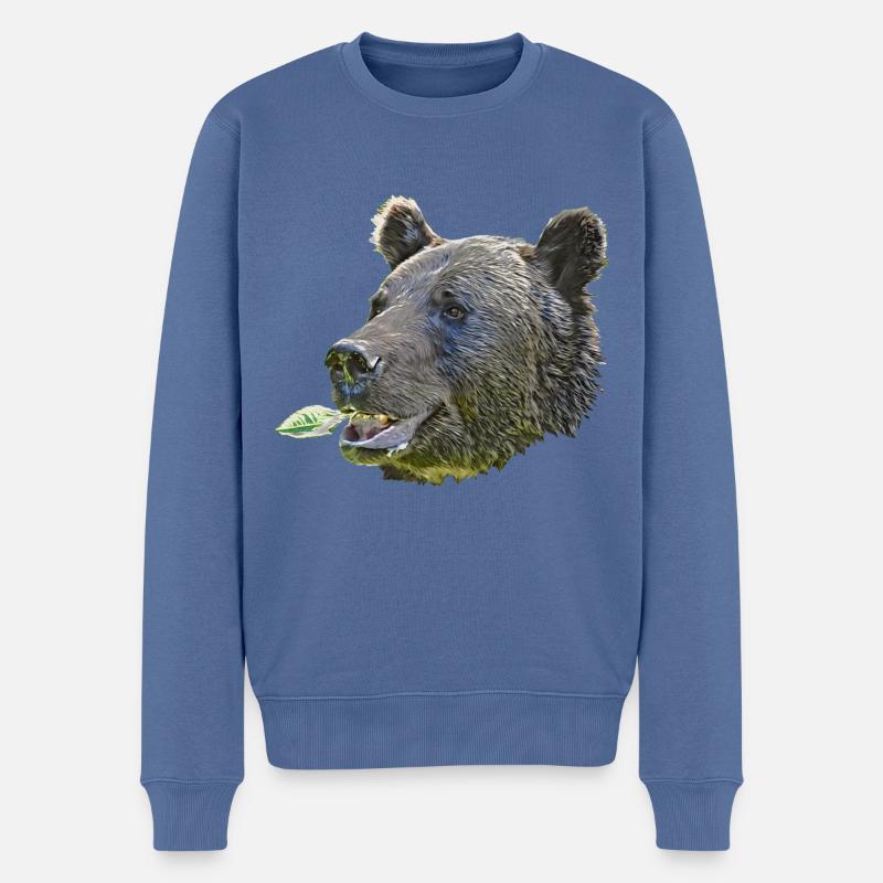 Couleur de la feuille de tête PEDRO - Pull Premium bio Homme - bleu pigeon