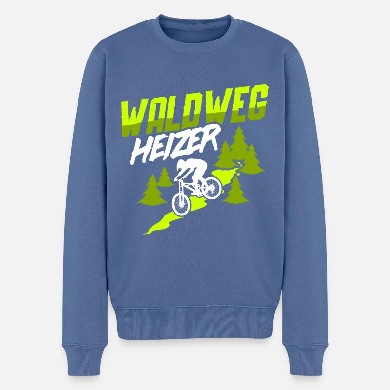 MTB Downhill Mountainbiker - Waldweg Heizer - Männer Premium Bio Pullover - Taubenblau