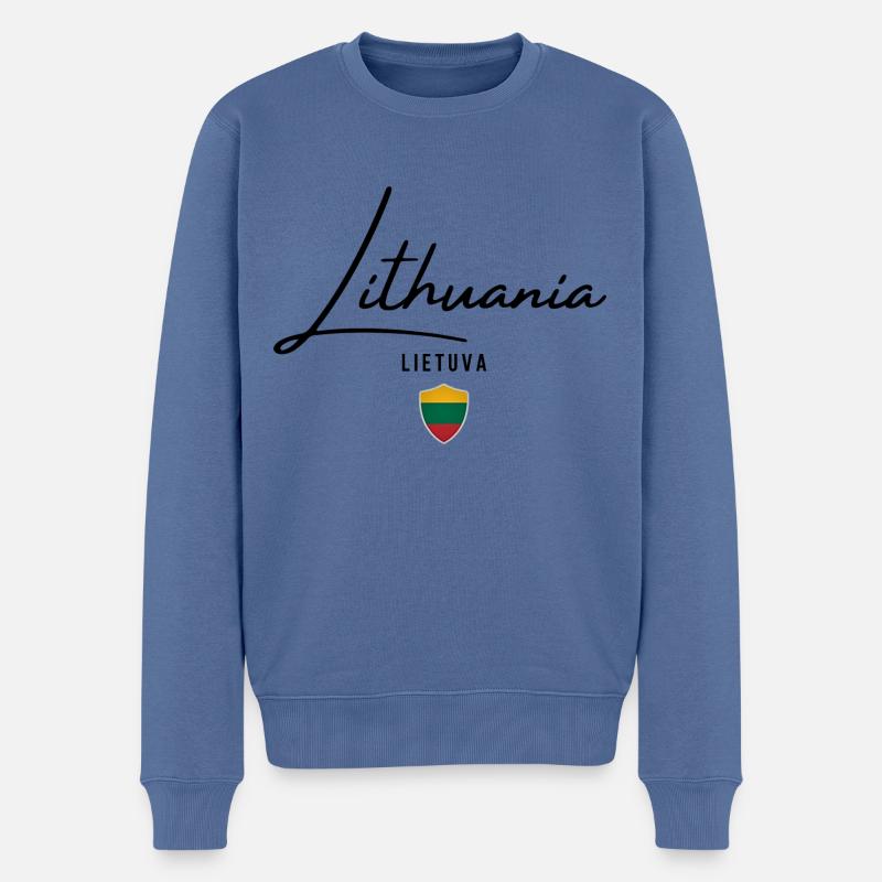 Drapeau lituanien, fierté lituanienne - Pull Premium bio Homme - bleu pigeon