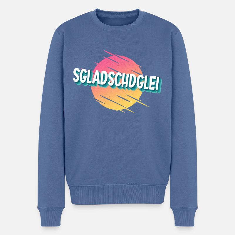 Sgladschdglei Sächsische Mundart Lustig - Männer Premium Bio Pullover - Taubenblau