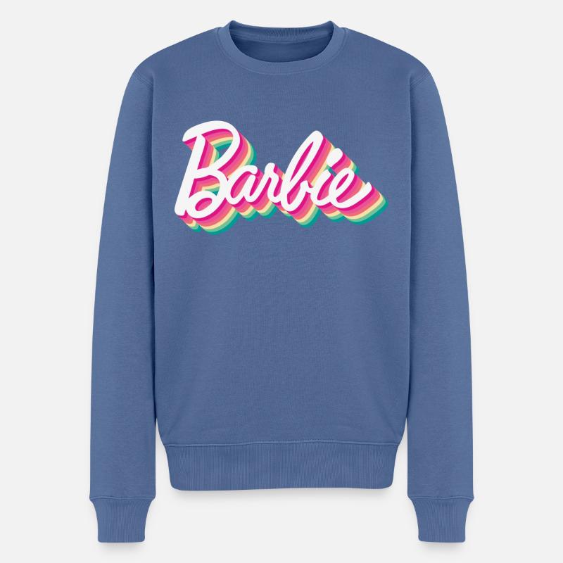 Barbie Buntes Logo - Männer Premium Bio Pullover - Taubenblau