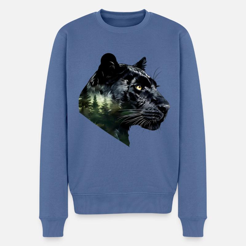 Panthère - Pull Premium bio Homme - bleu pigeon
