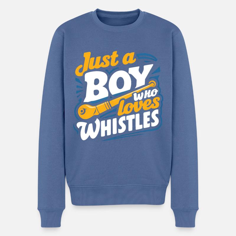 Tin Whistle - Männer Premium Bio Pullover - Taubenblau