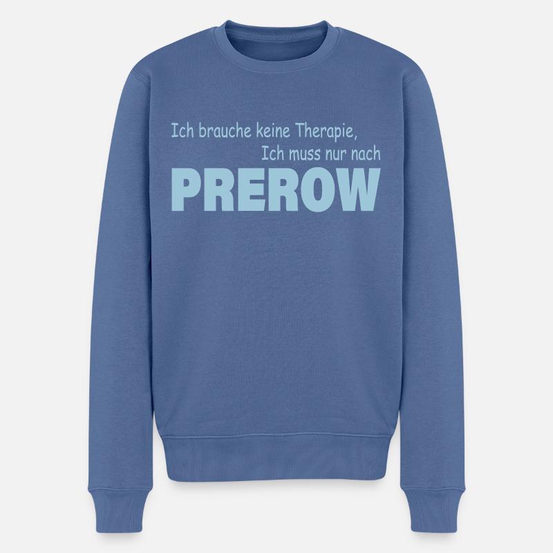 Therapie PREROW - Männer Premium Bio Pullover - Taubenblau