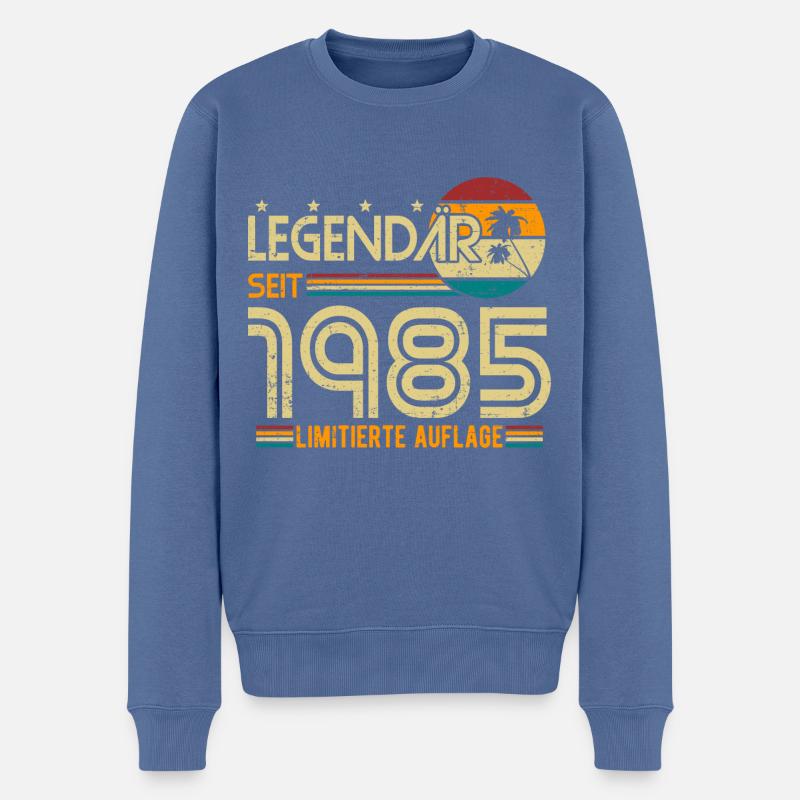 Legendär seit 1985 Geburtstag 35 Jahre Geschenk - Männer Premium Bio Pullover - Taubenblau