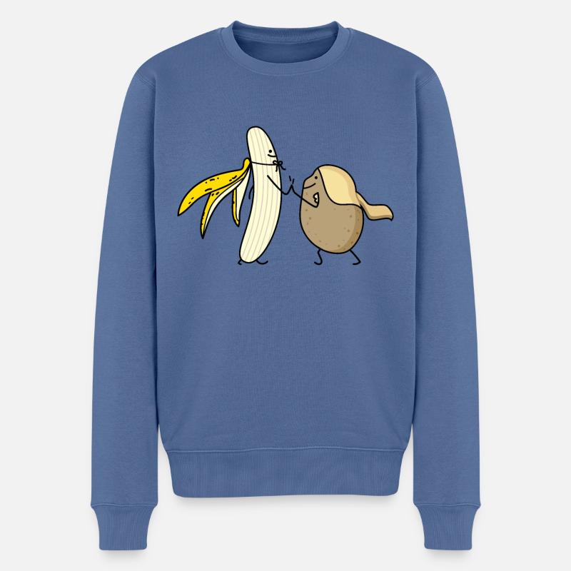 Meilleur ami héros végétalien - Pull Premium bio Homme - bleu pigeon