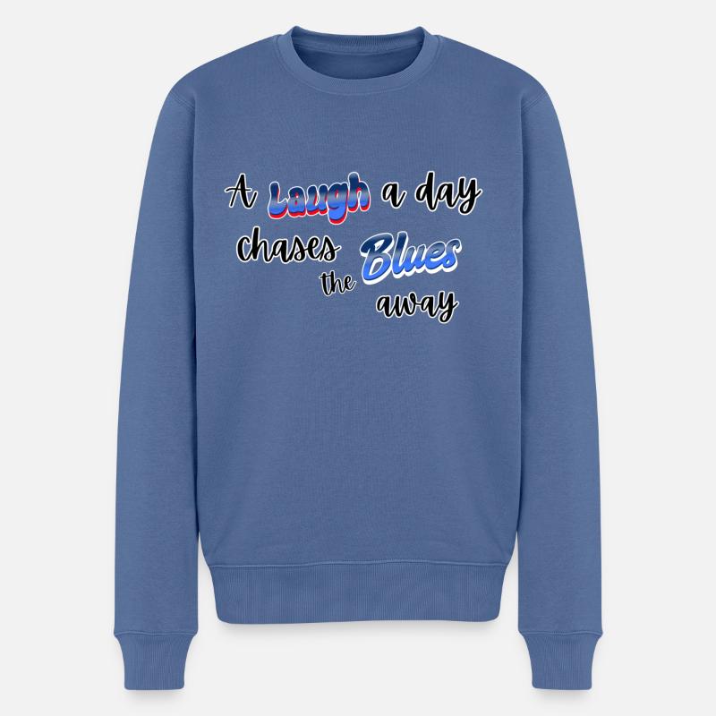 Continuez à rire - Pull Premium bio Homme - bleu pigeon