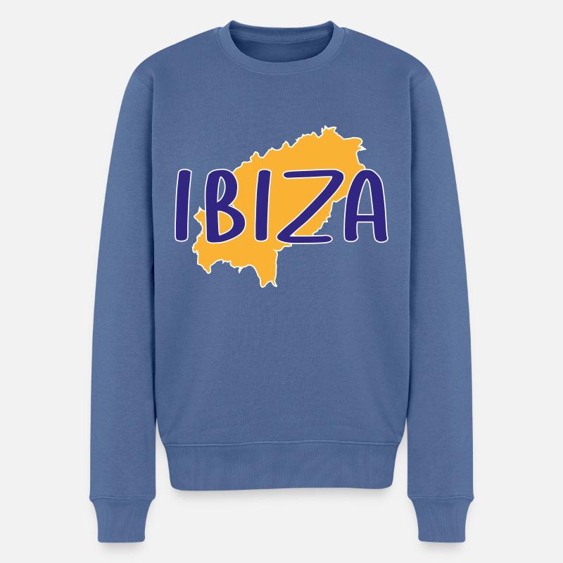 Ibiza - Männer Premium Bio Pullover - Taubenblau