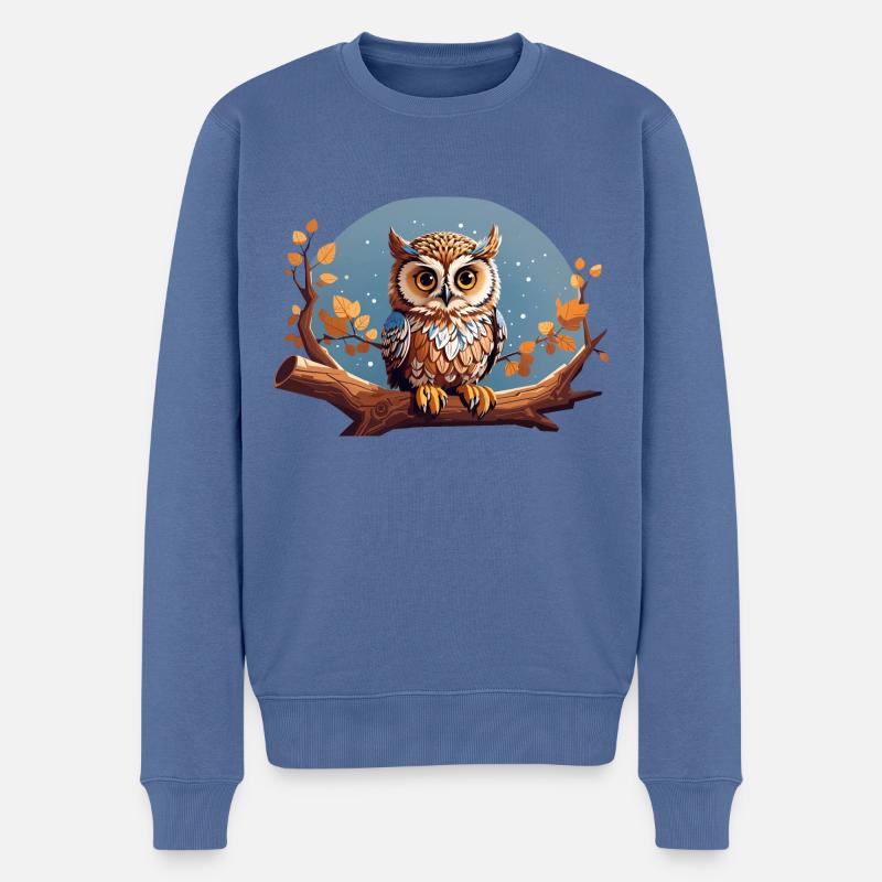 Hibou étoilé - Pull Premium bio Homme - bleu pigeon
