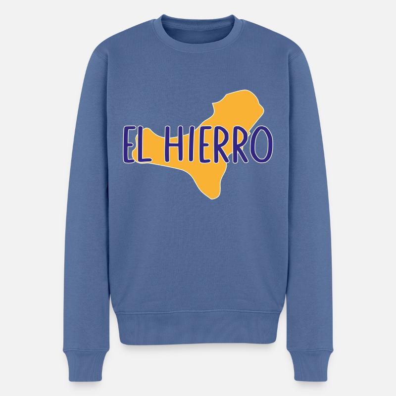 El Hierro - Männer Premium Bio Pullover - Taubenblau