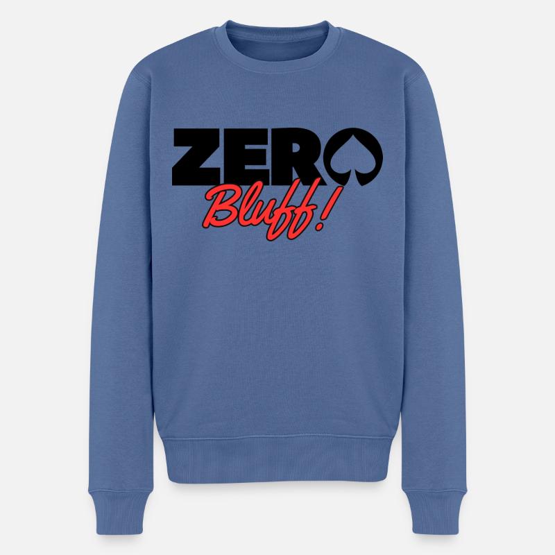 Poker-Zero Bluff Noir - Pull Premium bio Homme - bleu pigeon