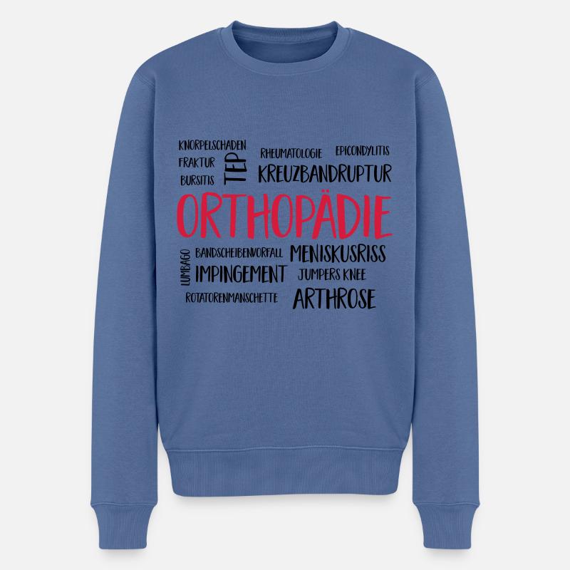 orthopädiewolke - Männer Premium Bio Pullover - Taubenblau
