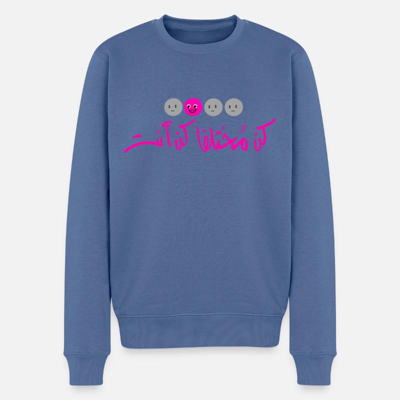Arabische Kalligrafie: sei authentisch - Männer Premium Bio Pullover - Taubenblau