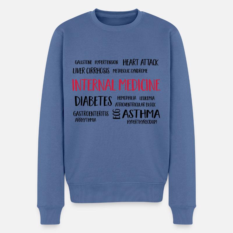 internal medicine - Männer Premium Bio Pullover - Taubenblau