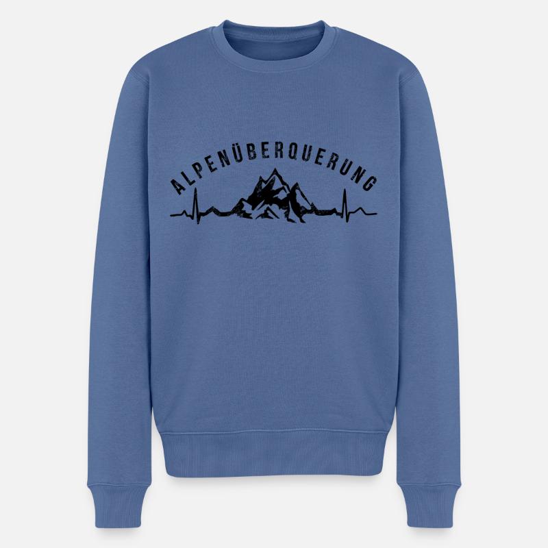 Alpenüberquerung E5 - Männer Premium Bio Pullover - Taubenblau