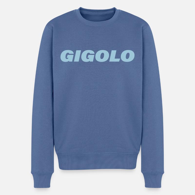 GIGOLO - Pull Premium bio Homme - bleu pigeon