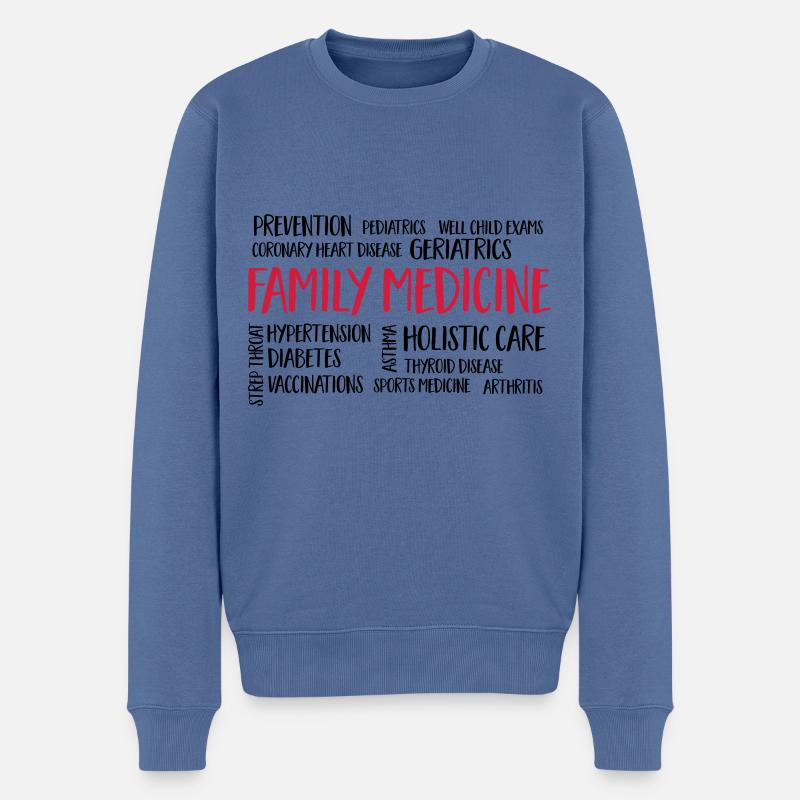family medicine - Männer Premium Bio Pullover - Taubenblau
