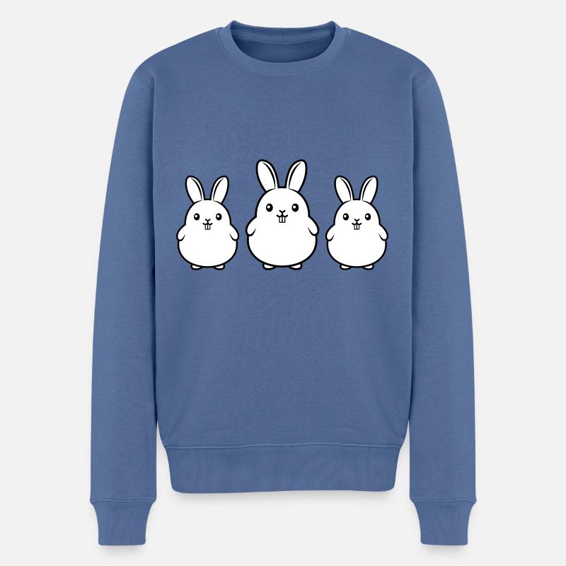 Hasen Team Ostern Lustig - Männer Premium Bio Pullover - Taubenblau