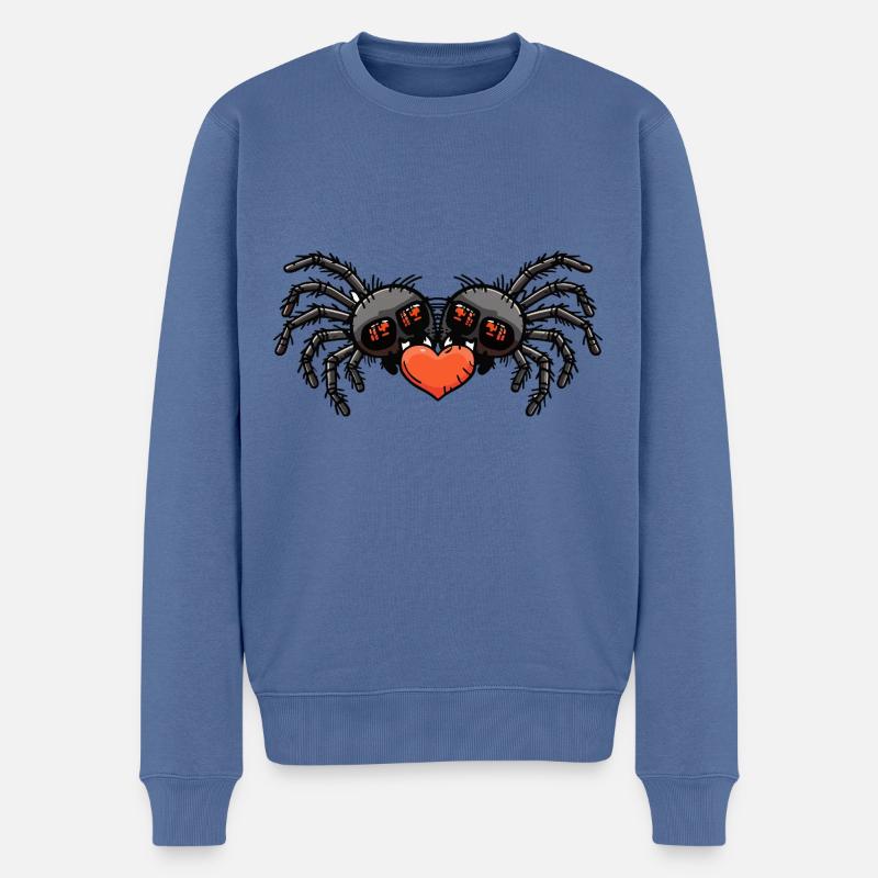 Tarantula Spinne Paar Herz - Männer Premium Bio Pullover - Taubenblau