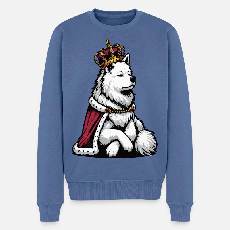 Weißer Schäferhund Schäferhund Schäferhunde - Männer Premium Bio Pullover - Taubenblau