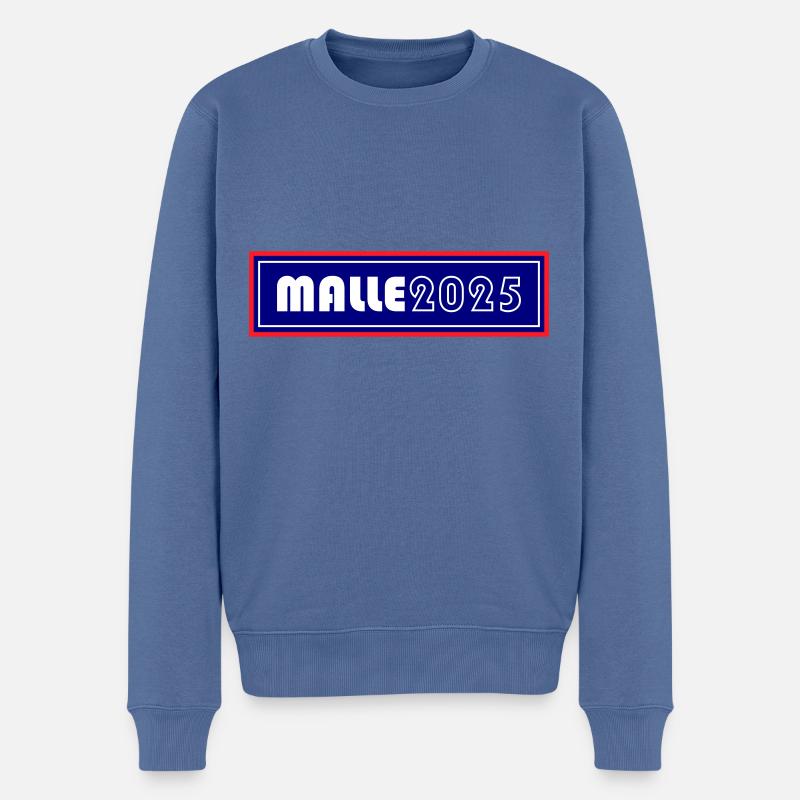 Malle 2025 - Männer Premium Bio Pullover - Taubenblau