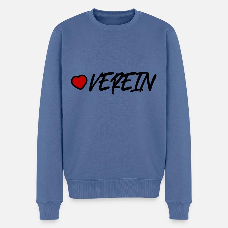 Verein Herz - Männer Premium Bio Pullover - Taubenblau