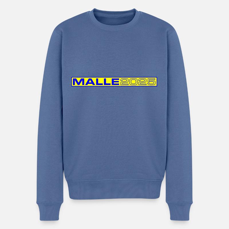 Malle 2025 - Männer Premium Bio Pullover - Taubenblau