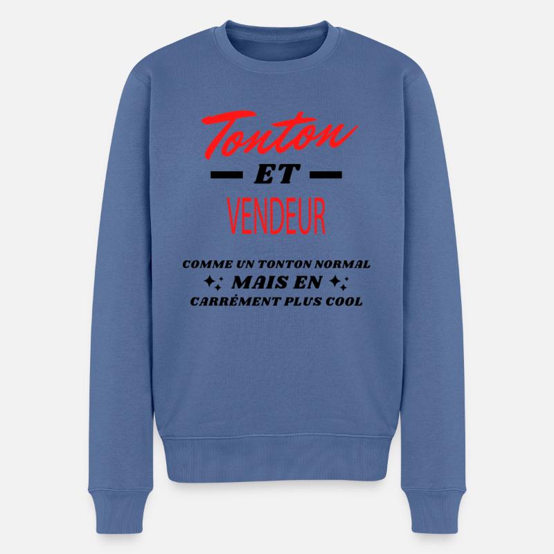 Tonton et VENDEUR - Pull Premium bio Homme - bleu pigeon