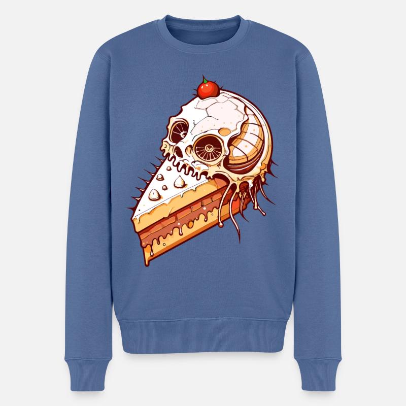 Gâteau Skull // Skull Cake // Crème FS0104 - Pull Premium bio Homme - bleu pigeon