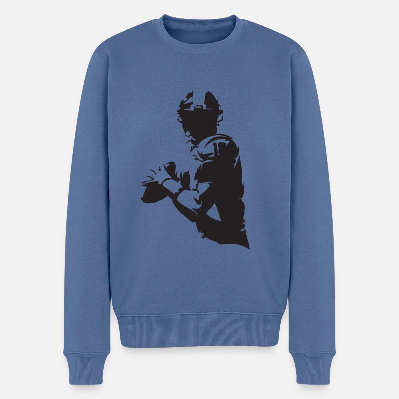 Football Quarterback - Geschenk - Männer Premium Bio Pullover - Taubenblau