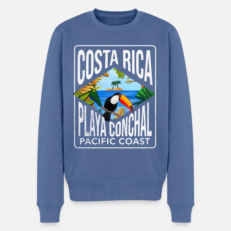 Costa Rica Playa Conchal - Männer Premium Bio Pullover - Taubenblau