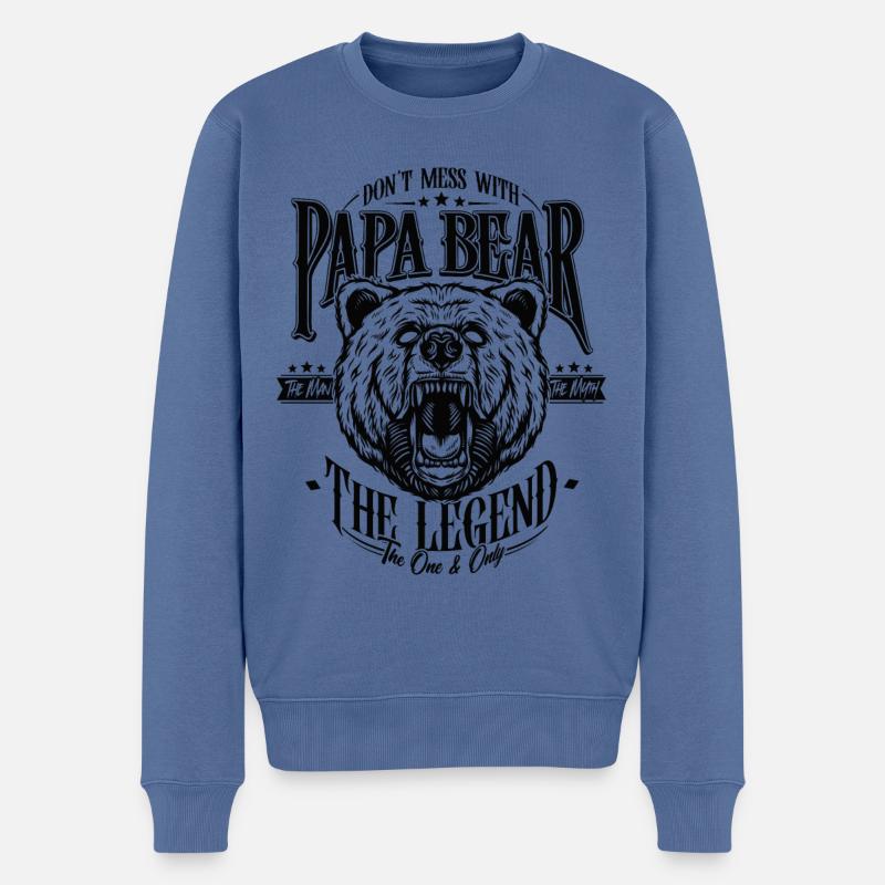 Papa Bear - Männer Premium Bio Pullover - Taubenblau