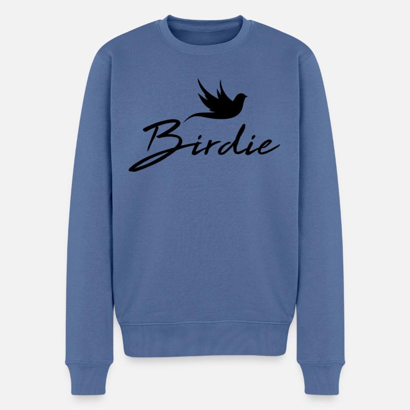 Birdie black - Männer Premium Bio Pullover - Taubenblau